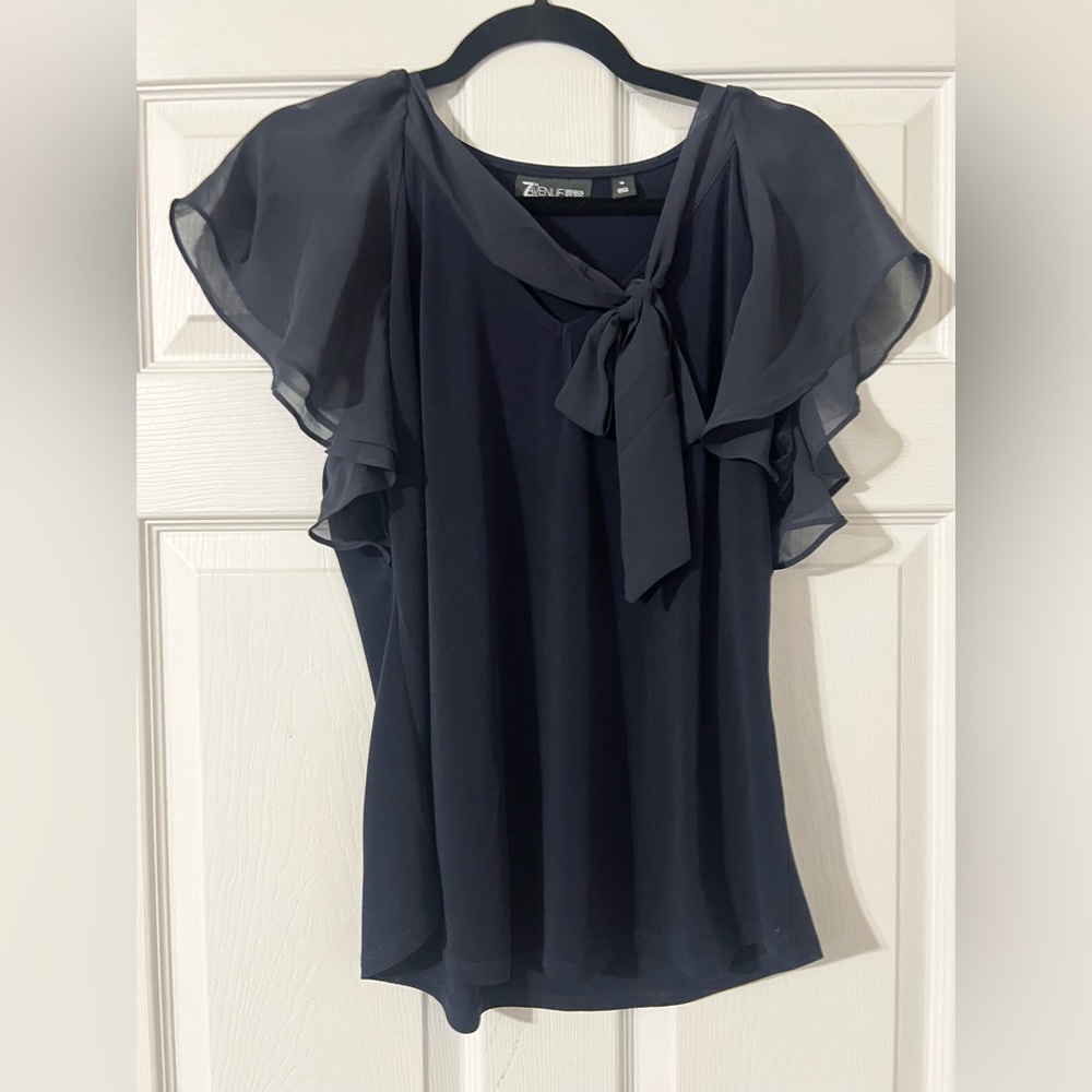 NY&C Blue Short Sleeve Blouse